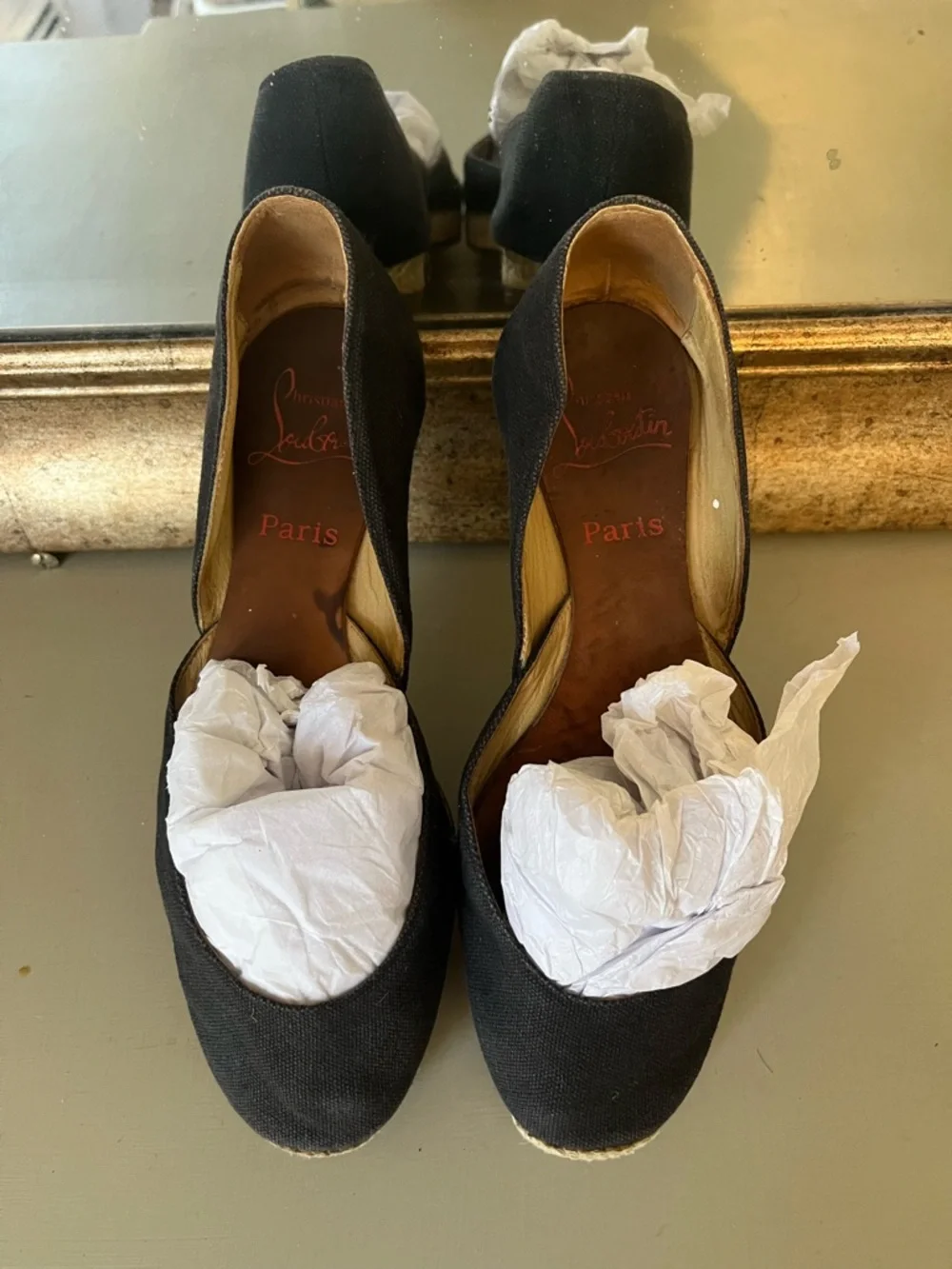 Christian Louboutin Canvas Espadrilles, Black 36 - Picture 6 of 8